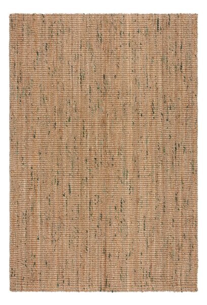 Obojestranska ročno tkana preproga iz jute v naravni in zeleni barvi 120x170 cm Jute Boucle Green – Flair Rugs