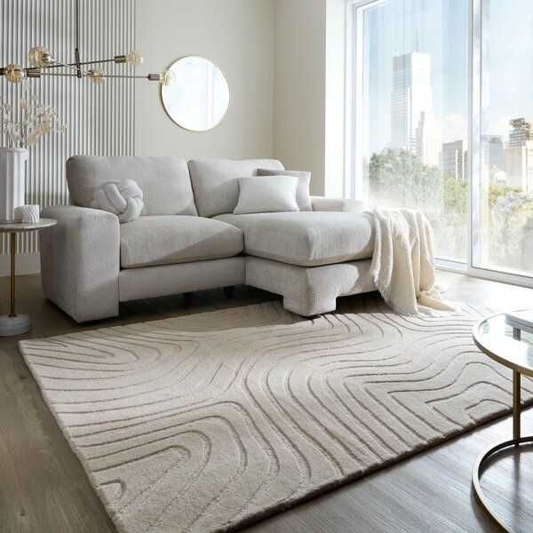 Kremno bela ročno tkana volnena preproga 120x170 cm Mesmerise Natural – Flair Rugs
