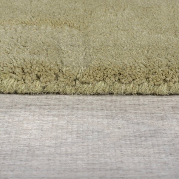 Kaki zelena ročno tkana volnena okrogla preproga ø 160 cm Mesmerise Sage – Flair Rugs
