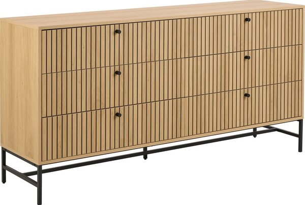Komoda v hrastovem dekorju v naravni barvi 158x80x40 cm Albany – Actona
