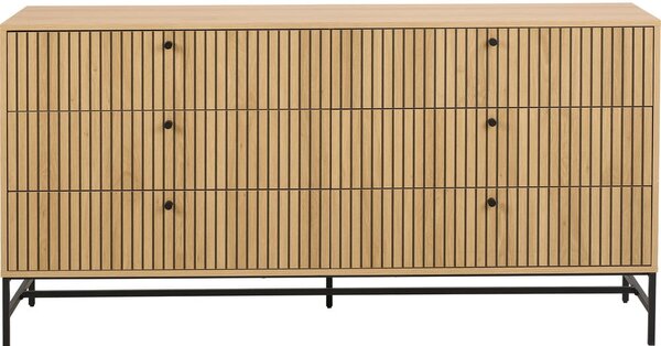 Komoda v hrastovem dekorju v naravni barvi 158x80x40 cm Albany – Actona