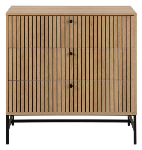 Komoda v hrastovem dekorju v naravni barvi 81x80x40 cm Albany – Actona