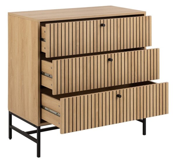 Komoda v hrastovem dekorju v naravni barvi 81x80x40 cm Albany – Actona