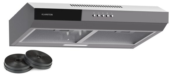 Klarstein Contempo 60, kuhinjska napa, 60 cm, namestitev pod kuhinjsko omarico, 200 m³/h, LED, akril, nerjaveče jeklo