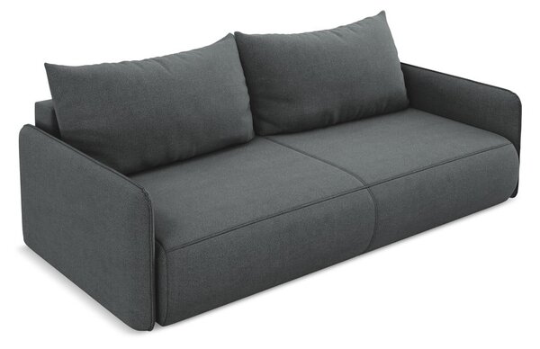 Siva raztegljiva/s prostorom za shranjevanje sedežna garnitura 216 cm Nanea – Makamii
