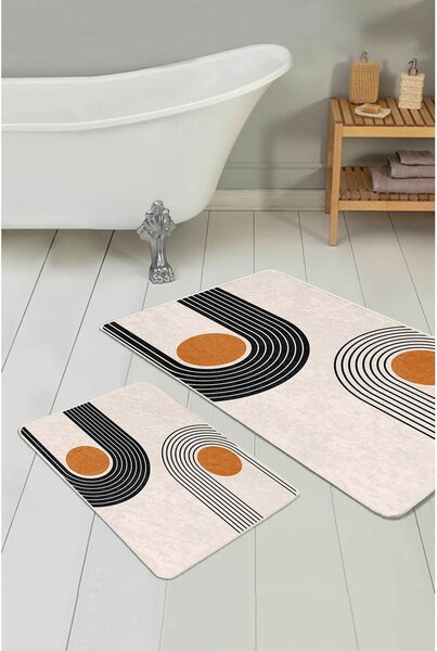 Bež žametne kopalniške preproge v kompletu 2 ks 60x100 cm Dot Arch – Mila Home