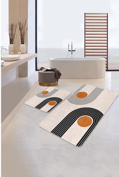 Bež žametne kopalniške preproge v kompletu 2 ks 60x100 cm Dot Arch – Mila Home