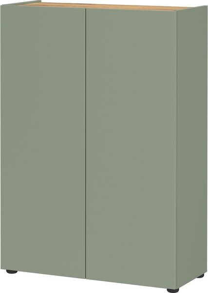 Žajbljevo zelena omarica v hrastovem dekorju 74x105x33 cm Alviano – Germania
