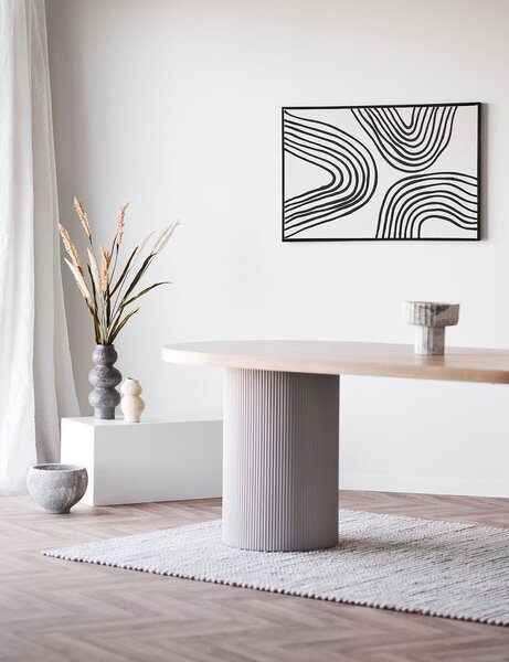 Jedilna miza z mizno ploščo v jesenovem dekorju 100x220 cm Solva – House Nordic