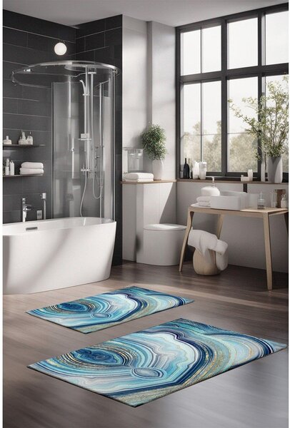 Modre kopalniške preproge v kompletu 2 ks 60x100 cm – Foutastic