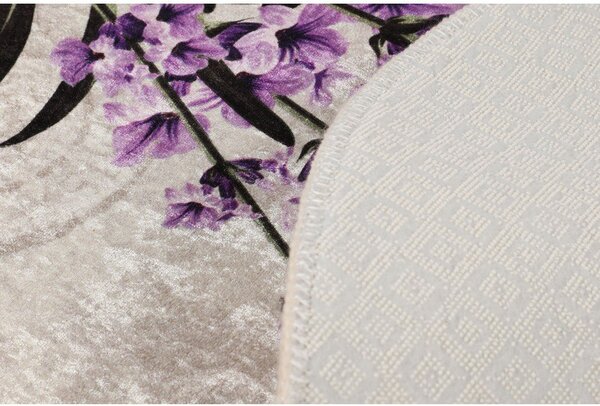 Vijolične/bež kopalniške preproge v kompletu 3 ks 60x100 cm Lavender – Foutastic