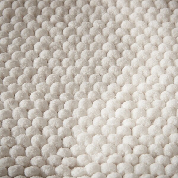Bela kopalniška preproga 50x120 cm Aspen Bobble – Bianca