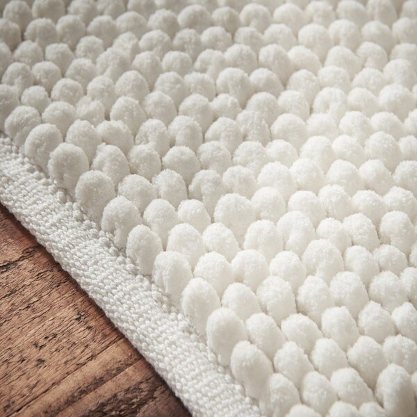 Bela kopalniška preproga 50x120 cm Aspen Bobble – Bianca