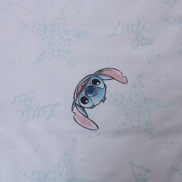 Bela bombažna otroška posteljnina za otroško posteljico 100x135 cm Lilo and Stitch "White Star" – Jerry Fabrics