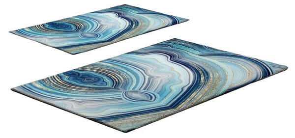 Modre kopalniške preproge v kompletu 2 ks 60x100 cm – Foutastic