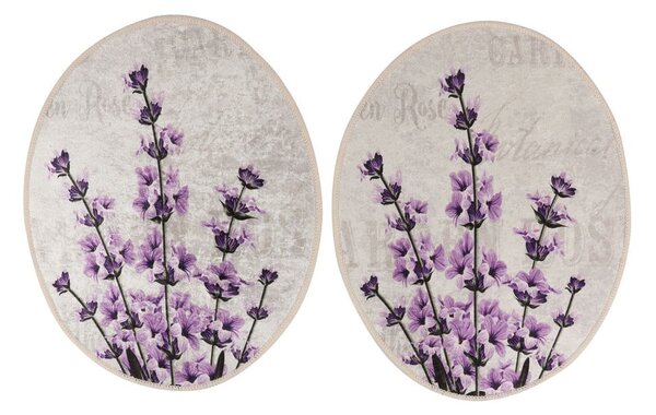 Vijolične/bež kopalniške preproge v kompletu 3 ks 60x100 cm Lavender – Foutastic