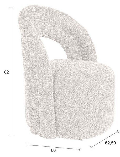 Kremno bel vrtljiv fotelj iz tkanine bouclé Seina – Dutchbone