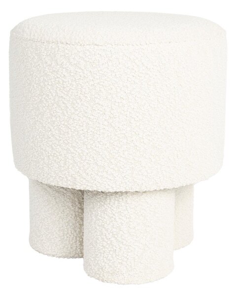 Bel tabure iz tkanine bouclé Marcos – White Label