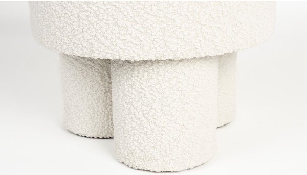 Bel tabure iz tkanine bouclé Marcos – White Label