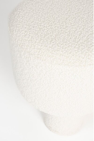 Bel tabure iz tkanine bouclé Marcos – White Label