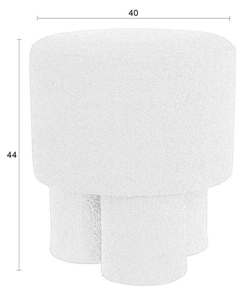 Bel tabure iz tkanine bouclé Marcos – White Label