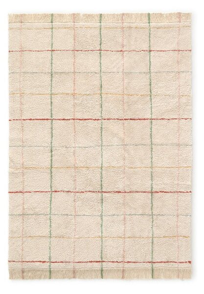 Kremno bela ročno tkana pralna bombažna preproga 90x130 cm Color Lines – Lorena Canals