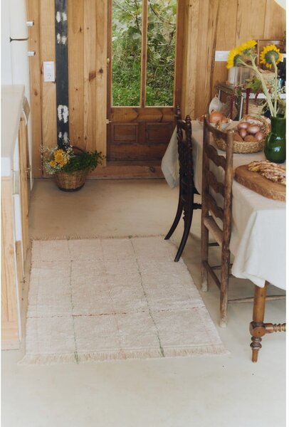 Kremno bela ročno tkana pralna bombažna preproga 90x130 cm Color Lines – Lorena Canals