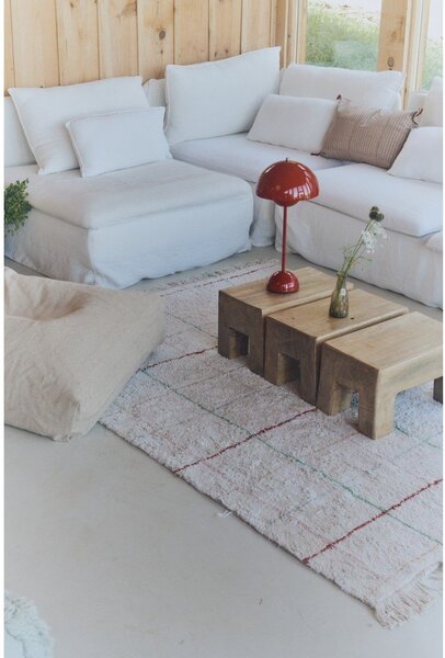 Kremno bela ročno tkana pralna bombažna preproga 90x130 cm Color Lines – Lorena Canals