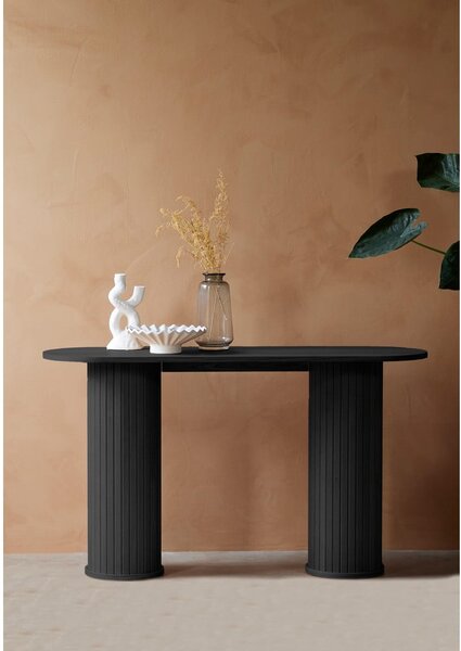 Črna stranska mizica 40x130 cm Nola – Unique Furniture