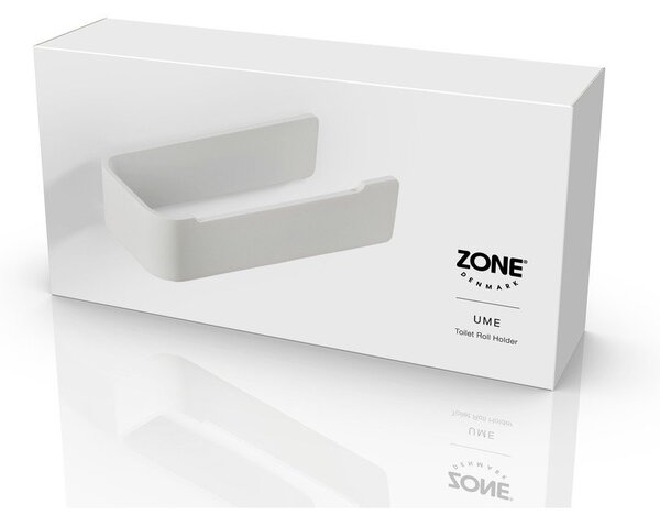 Belo kovinsko stensko držalo za toaletni papir Ume – Zone