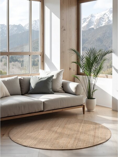 Okrogla preproga iz jute v naravni barvi ø 160 cm Bouclé Jaipur – Hanse Home