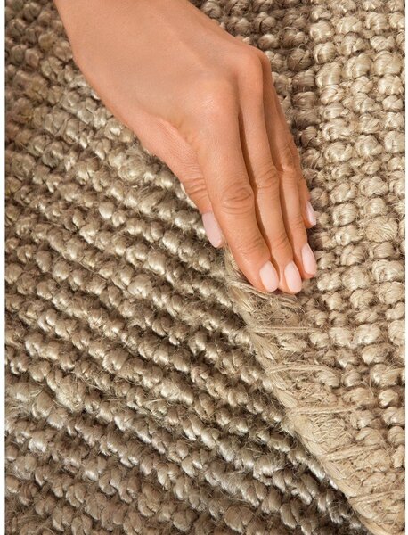 Kremno bela okrogla preproga iz jute ø 160 cm Bouclé Jaipur – Hanse Home