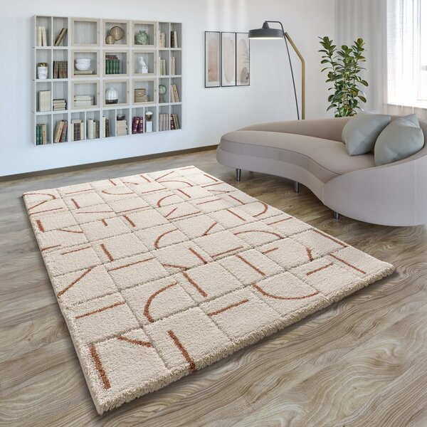 Opečnato oranžno-kremno bela preproga 160x230 cm Brenda – Universal