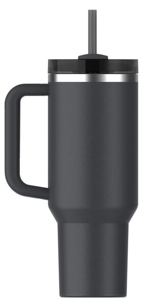Črna termovka s slamico iz nerjavečega jekla 1,18 l Quencher H2.0 FlowState Tumbler Black – Stanley