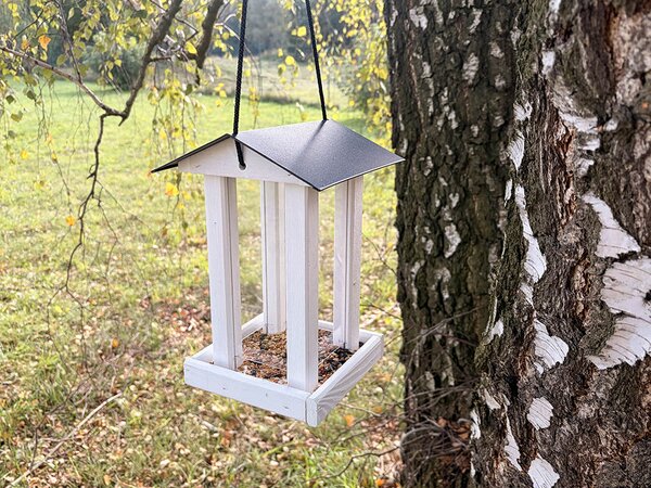 ATMOWOOD Viseča krmilnica za ptice s kovinsko streho