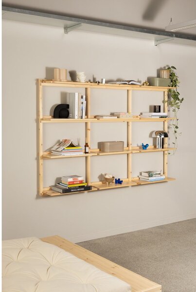 Stenska polica iz masivnega bora v naravni barvi 192x127 cm Groove – Karup Design