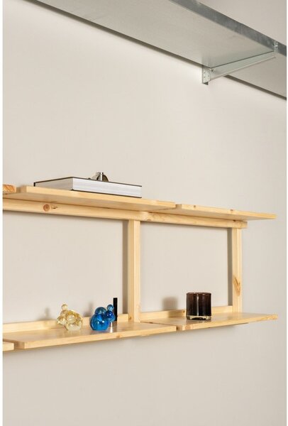 Stenska polica iz masivnega bora v naravni barvi 192x47,5 cm Groove – Karup Design