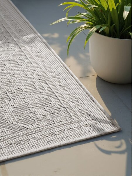Sivo-slonokoščena notranja in zunanja preproga 120x170 cm Duet Kona – NORTHRUGS