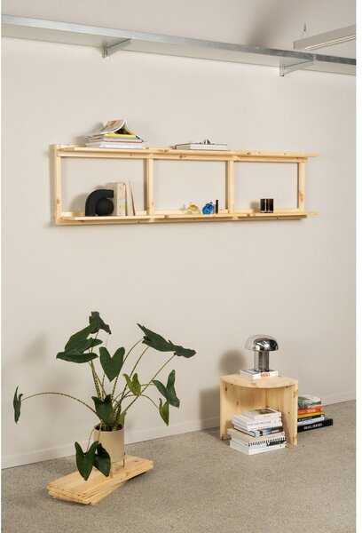 Stenska polica iz masivnega bora v naravni barvi 192x47,5 cm Groove – Karup Design