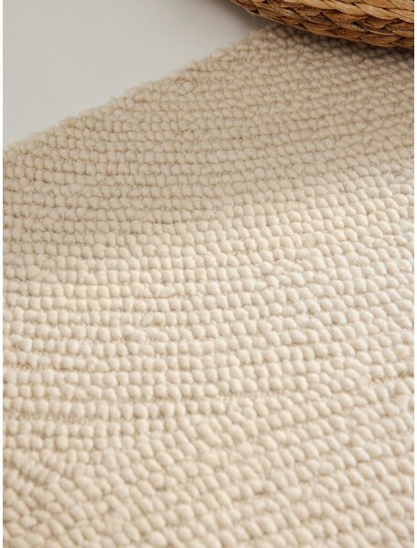 Ročno tkan volnen tekač v svetli naravni barvi 80x200 cm Calmio – Hanse Home