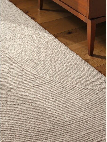 Ročno tkan volnen tekač v svetli naravni barvi 80x200 cm Calmio – Hanse Home