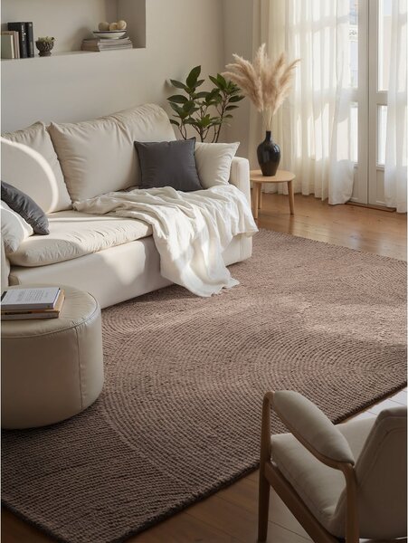 Sivorjava ročno tkana volnena preproga 80x150 cm Calmio – Hanse Home
