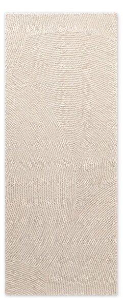 Ročno tkan volnen tekač v svetli naravni barvi 80x200 cm Calmio – Hanse Home