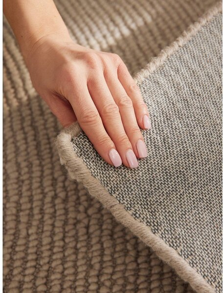 Bež ročno tkan volnen tekač 80x300 cm Calmio – Hanse Home