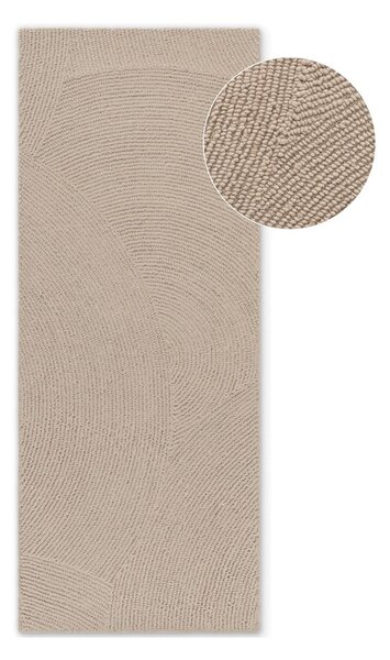 Bež ročno tkan volnen tekač 80x300 cm Calmio – Hanse Home