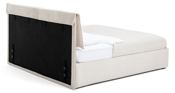 Bež oblazinjena zakonska postelja s prostorom za shranjevanje z letvenim dnom 160x200 cm Thessa Pillow – Bonami Selection