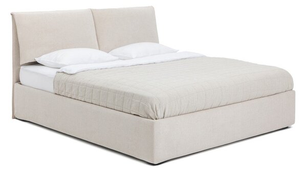 Bež oblazinjena zakonska postelja s prostorom za shranjevanje z letvenim dnom 160x200 cm Thessa Pillow – Bonami Selection