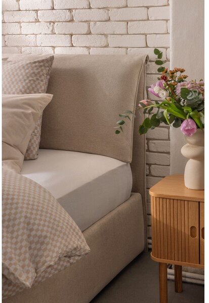 Bež oblazinjena zakonska postelja s prostorom za shranjevanje z letvenim dnom 160x200 cm Myra Pillow – Bonami Selection