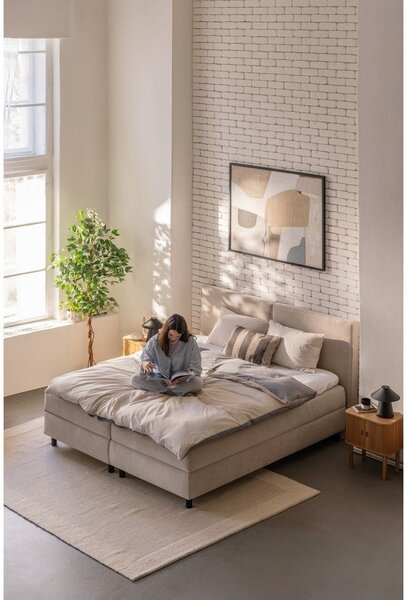 Bež boxspring postelja s prostorom za shranjevanje 180x200 cm Elva Bold – Bonami Selection