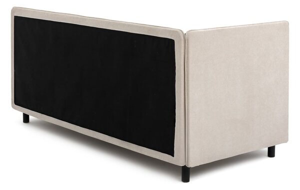 Bež oblazinjena postelja s prostorom za shranjevanje z vzmetnico 90x200 cm Avela – Bonami Selection